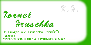 kornel hruschka business card